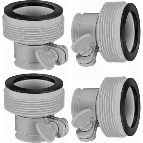 Adaptateur Tuyau Piscine, Raccord Tuyau Piscine, Raccord Pompe Piscine, Adaptateur de Conversion de Tuyau B, Raccord Piscine, Accessoires Piscine pour Interfaces de 1,5 Pouce (4 Pièces) (1/5)