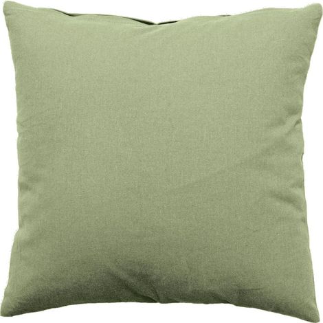 Coussin Déco Uni Déhoussable "Panama" 60x60cm Vert Olive