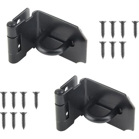 2er-Pack 90-Grad-Winkel-Türriegel/Schloss, schwarz – inklusive Schrauben (1/5)