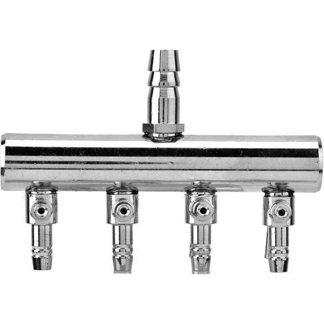 mm Edelstahl-Aquarium-Luftstromumlenkventil auf 4 mm Verteilerventil (4-Wege) (1/5)