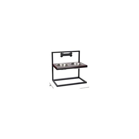 MaxxPet Ciotola doppia - Ciotola per cani - Ciotola rialzata - 54x23x53 cm - Bambù (1/5)