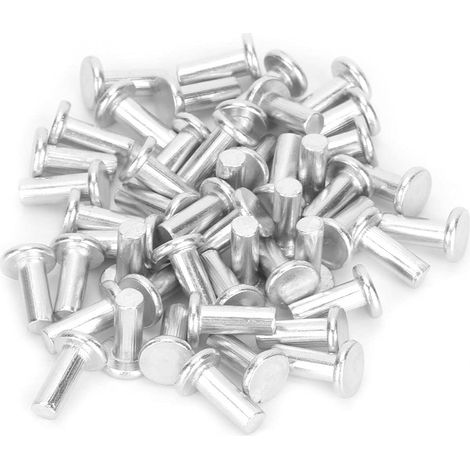 100 rivetti in alluminio a testa piatta GB867 M4, rivetti solidi a testa piatta (M4  10).