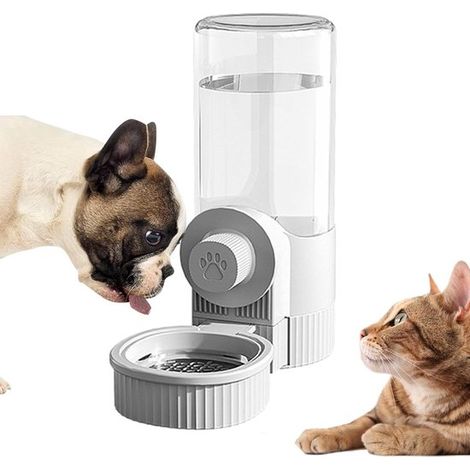 Comedero automático - Bebedero para perros y gatos - Colgante - Gris - 520 ml (1/5)