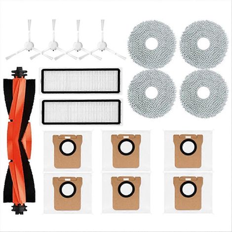 Pour aspirateur robot Xiaomi : brosse latérale, filtre HEPA, lingette de nettoyage et sac à poussière (1/5)