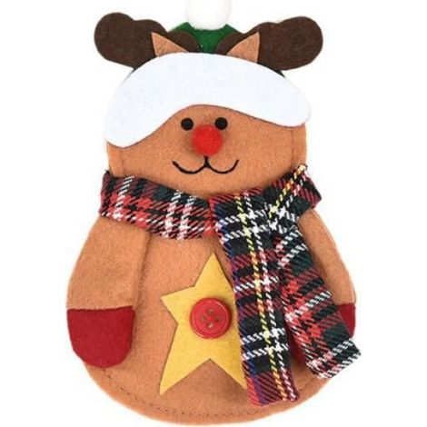 Fourchette Ensemble de Sac à Couverts Support de Vaisselle pour NoëL Mignon DéCor PèRe NoëL-Bonhomme de Neige VILLAGE DE NOEL (1/4)