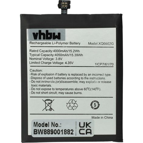 vhbw Akku Ersatz für CAT XQ6602G für Handy Smartphone Telefon (4000 mAh, 3,8 V, Li-Polymer) (1/5)
