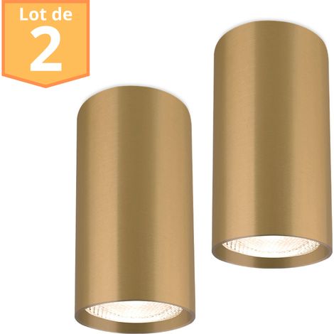 Lot de 2 plafonniers alu rond GU10 35W – Couleur doré – Orientation ajustable – Indice de protection IP20 – Économie d'énergie A++ – Braytron - GAMA-5510C (1/5)