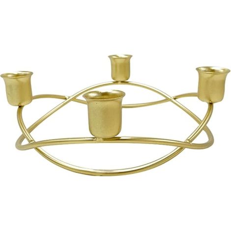 Bougie conique de l'Avent, bougeoir en forme de sapin de Noël pour les fêtes, structure en fer antirouille avec base robuste et stable, élégant doré (1/5)