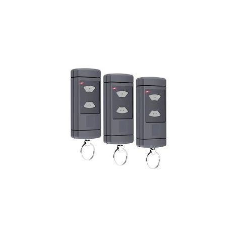 Lot de 3 émetteurs portatifs compatibles avec - 40,685 MHz - Pour porte de garage HSM2-40, HSM4-40, HSE2-40, HSE4-40, HS2-40, HS4-40, 2 canaux