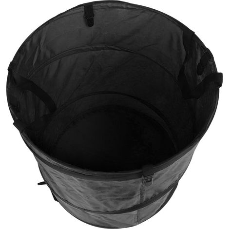 Zusammenfaltbarer Abfalleimer aus wasserdichtem Oxford-Gewebe, tragbarer Camping-Abfalleimer, geeignet für Balkone und Gärten im Freien, schwarz. (1/5)