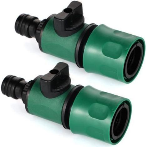 2 Raccords D'arrosage Rapides 13 mm (1/2“), Connecteur de Raccord Tuyau D'arrosage, Adaptateur Robinet à 1 Sorties Vannes. (1/4)