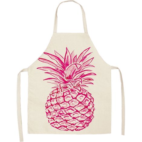 Tablier De Cuisine - Motif Ananas Dessin Animé - Imperméable Et Résistant - Pour Cuisson Et Pâtisserie - 68x49cm (1/2)