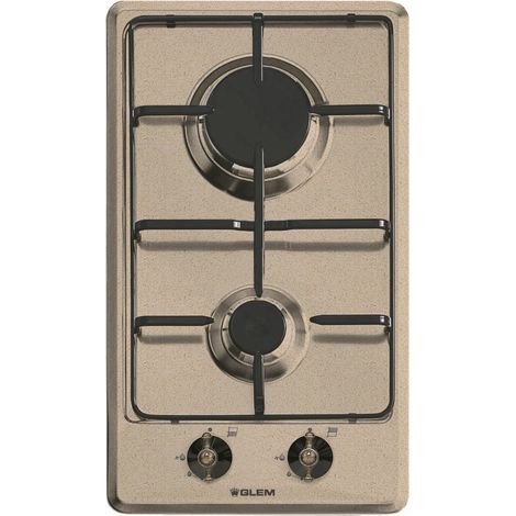 GLEMGAS Piano Cottura A Gas 2 Bruciatori 30Cm Avena (1/3)