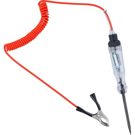 Kfz-Relaisprüfer, Spannungsprüfer 3-120V DC, elektrischer Tester mit LED-Digitalanzeige, einziehbarer Federkabel-Batterietester für Auto, LKW, Batterie (1/5)