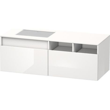 DURASTYLE mobile lavabo 550x1400x500m con taglio dritto ciliegio ticinese / basalto opaco