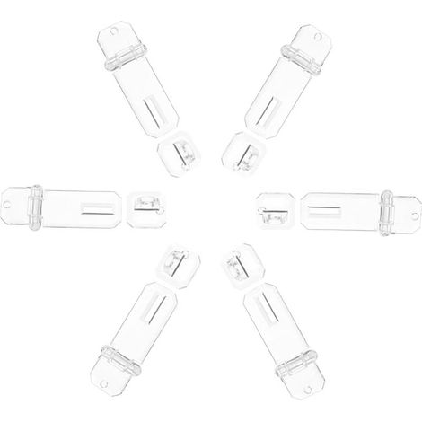 Lot de 6 mini loquets transparents en acrylique pour portes de placard (1/5)