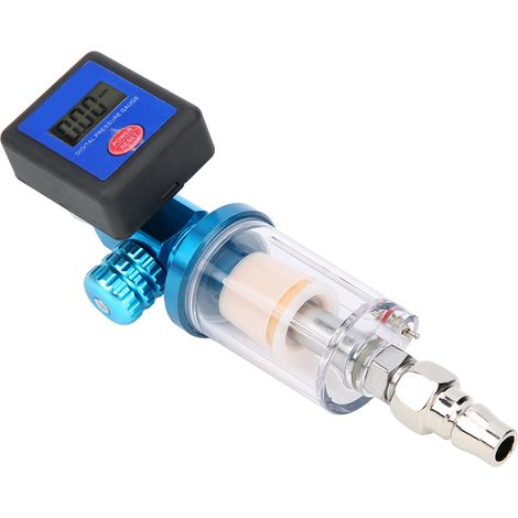 Régulateur d'air numérique avec manomètre, filtre séparateur d'eau MF08 MF01 et raccord 1/4 pouce (1/5)