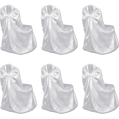 Housses de chaise pour banquet de mariage 12 pcs Blanc