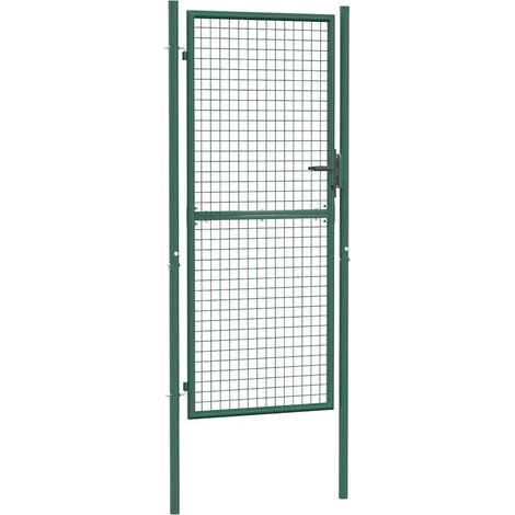 vidaXL Cancello per Recinzione in Acciaio 100x200 cm Verde