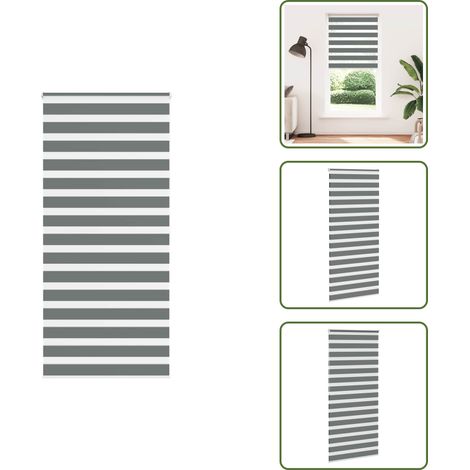 Zebrarollo Dunkelgrau 95x200 cm Stoffbreite 90,9 cm Polyester - Zebra-Jalousie - Zebra-Jalousien - Zebra-Rollo - Doppelrollo (1/5)