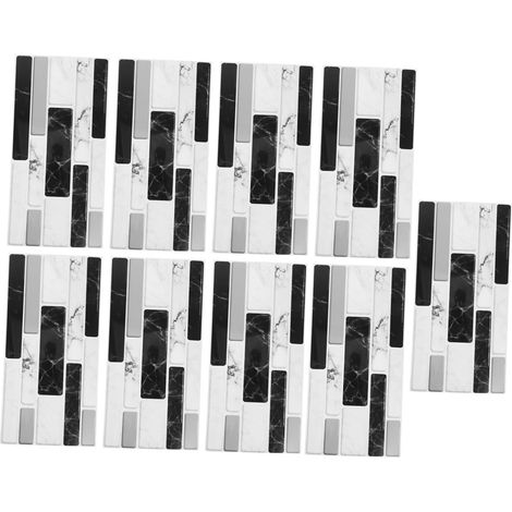 Lot De 9 Autocollants Muraux Élégants En Imitation Marbre En Pvc Pour La Décoration De La Maison (1/5)