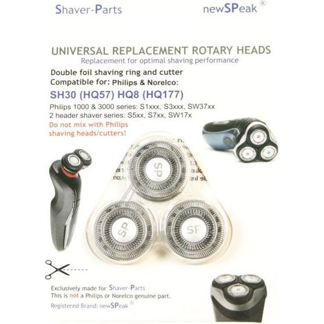 Lot de 3 Tetes de rasoir pour Tondeuse PHILIPS 422203618451