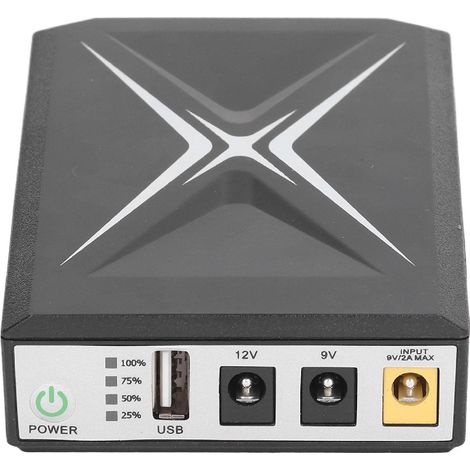 Mini Batterie de Secours UPS avec 2 Interfaces de Sortie CC, Système UPS de Secours DC 12 V/2 A 8800 MAh, Alimentation sans Interruption pour Bande Lumineuse LED, Routeu (1/5)