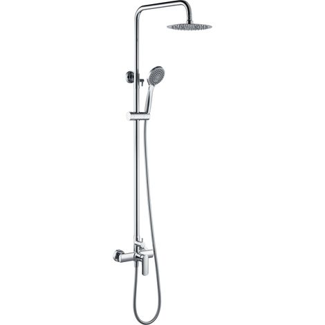 IMEX Set ducha monocomando serie URAL con cuerpo de latón cromado asta extensible rociador extraplano anticálcico acero y latón cromado Imex-BDG040 Ural (1/3)