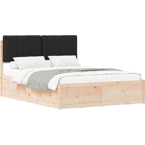 Maison Exclusive - Estructura de Cama con Cabecera Tapizada Negro