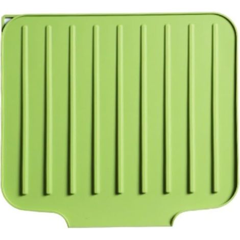 Tapis d'égouttement en silicone antidérapant 35 x 30 cm pour évier de cuisine avec design surélevé, séchage rapide, résistant à la chaleur, facile à nettoyer comme tapis de vaisselle et (1/5)