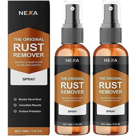 Nouveau spray antirouille Nexa 2025 : nettoyant antirouille amélioré pour rayures et taches de fer sur diverses surfaces métalliques. Format : 2 pièces. (1/4)