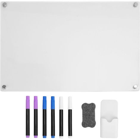 Calendrier en acrylique effaçable à sec magnétique pour réfrigérateur, planificateur transparent réutilisable avec 6 marqueurs 15,7 pouces X 11,8 pouces (1/5)
