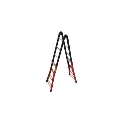 Échelle télescopique "Phénomènes" en acier Acal 100 - 4+4 gr. - hauteur maximale cm.390h. -Kg.12