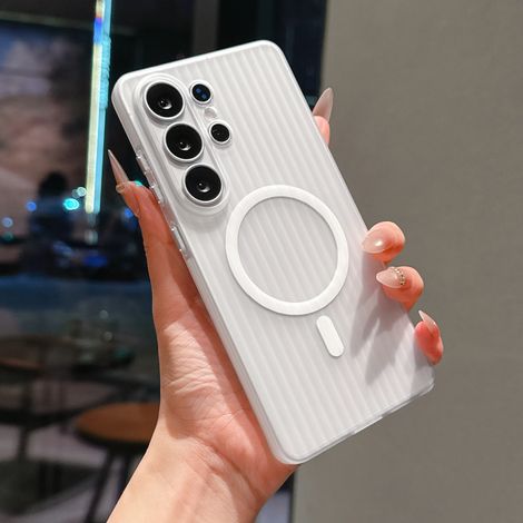 Coque souple transparente givrée ondulée antidérapante pour Samsung S26 Plus blanc. (1/5)