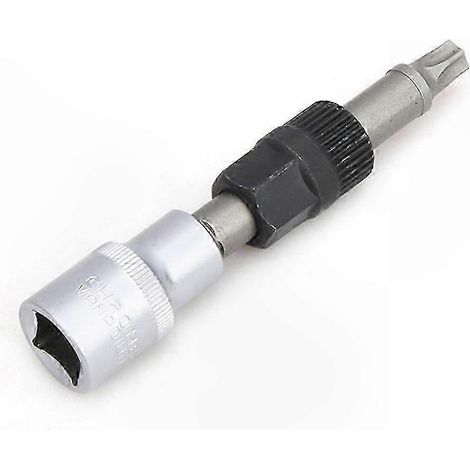 Clé à douille pour poulie d'alternateur 33 dents, outil de dépose de boulon central, extracteur de fixation, accessoire mécanique auto, acier robuste, usage professionnel. (1/5)