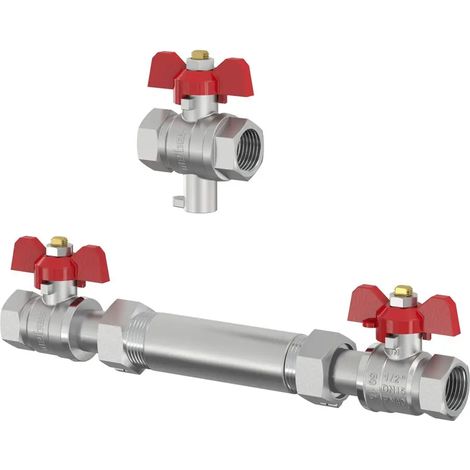 Flamco Kit di primo equipaggiamento rubinetto a sfera DN15 universale, pezzo di ricambio contatore 110mm, M1278601