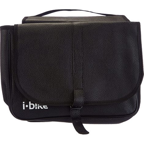 i-Bike CB-8097 bolsa para bicicletas y cesta Parte trasera Bolsa de bicicletas Imitación piel Negro (1/4)