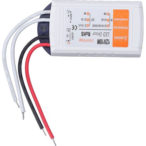 Driver LED 12V 18W, alimentation 12V 1,5A 18W, convient aux bandes et ampoules LED, tension AC 100-240V. (1/5)