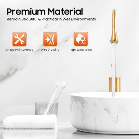 Robinet de batterie hybride en laiton rotatif à 360 °, robinet de salle de bain à vis simple moderne, robinet de lavabo haut polyvalent
