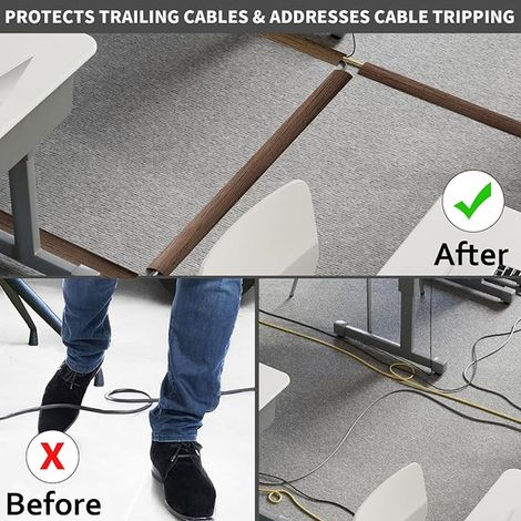 Cable Grommets Self Adhesive Floor Cable Bridge 1m x 2cm Cable Cover Cable Protector Cable Duct Cut Mount Power Cables (1/4)