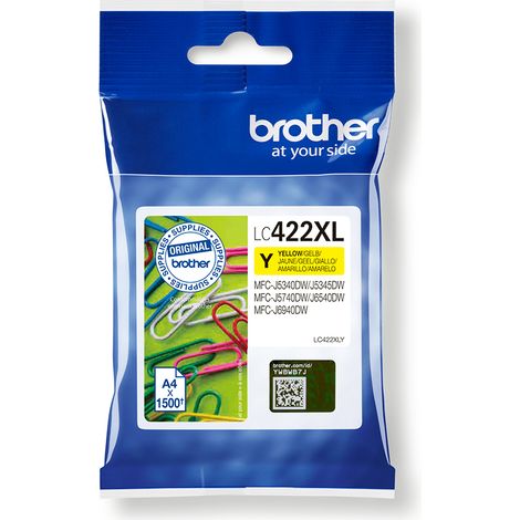 Cartouche Brother LC422XL haute capacité jaune pour imprimante jet d'encre