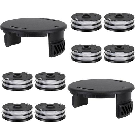 8 bobines de fil compatibles Parkside 13600210 - Inclut 2 couvercles - Pièces détachées pour LIDL PRTA 20-Li, C3, A1B2, PRT 550 A1/A3, PRT 300 A1 - Qualité fiable.