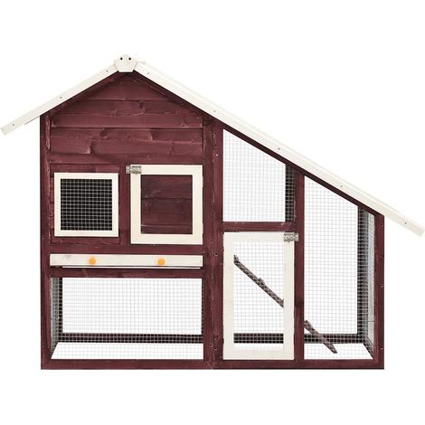 Maison Exclusive - Conigliera Moca e Bianco 140x63x120 cm Legno Massello di Abete