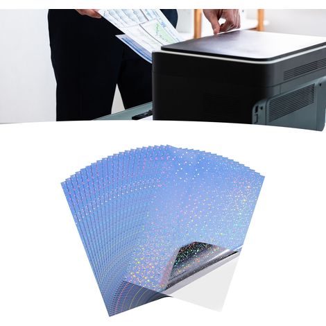 20 feuilles de papier autocollant hologramme imprimable, imperméable et à séchage rapide pour imprimantes à jet d'encre et photocopieurs (1/5)