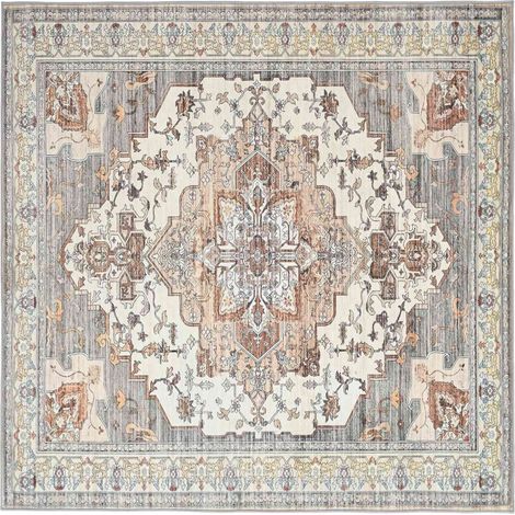 Rug ORIZ Brown 200 x 200 cm 100% Polyester vidaXL (1/3)