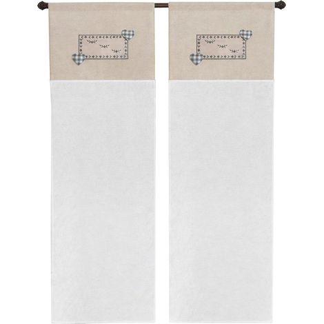 Rideaux de Fenêtre de Porte Intérieur 2 Pièces en Tissu Semi-transparent Gris - 60x150 cm (1/4)