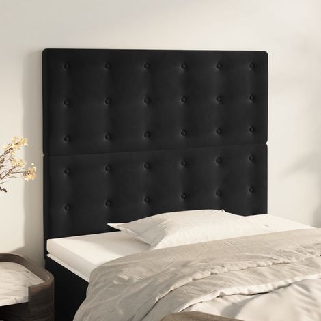 Tête de lit Noir 90x5x118/128 cm Velours