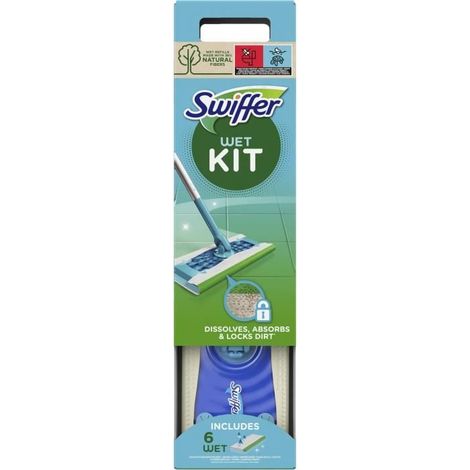 SWIFFER Balai Attrape-Poussière - Kit Démarrage, 1 Balai, 6 Lingettes Humides (1/5)