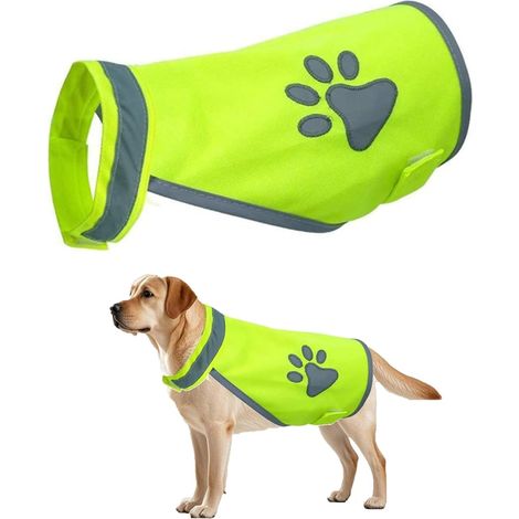 Gilet Jaune Bandes Réfléchissantes Gilet Reflechissant avec éléments Réfléchissants Harnais Lumineux Chien Conception Réglable pour Promenades Nocturnes Aventures en Compagnons(L (1/5)