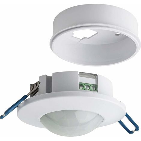 Détecteur de Mouvement Intérieur, Montage Encastré et en Saillie au Plafond, programmable, Capteur Infrarouge, 6m / 360°, LED adapté, Max. 1200W/ 500W